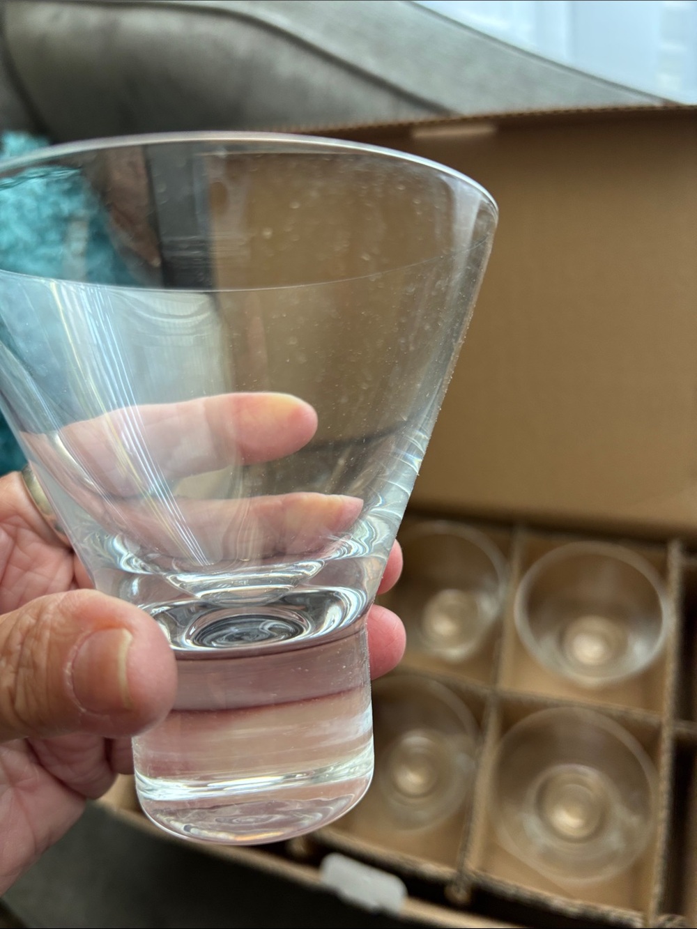 Set of 6 Martini Glasses - Bold Black Label